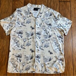 Harley-Davidson Men’s Celebration Allover Short Sleeve Button Down Shirt Coastal